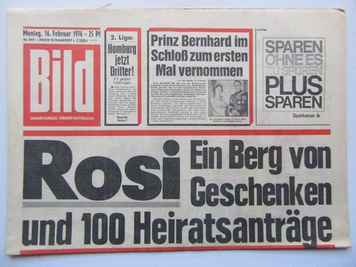 Bild zeitung 1976 - zeitung, 16.02.1976,