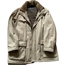 Ermenegildo Zegna Jacke Elements Wolle Seide Kaschmir Leder Gr.54 XL Braun Luxus