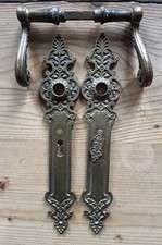 Antik Gründerzeit Türdrücker Türgriff Türklinke Drückergarnitur 1900 Alt Messing