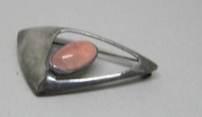 N.E. From BROSCHE Dänemark Rosenquarz niels eric from brooch Denmark _ Art Deco