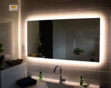 LED BADSPIEGEL FORTE ALLROUND  OUTLINE MIT BELEUCHTUNG WANDSPIEGEL LICHTSPIEGEL