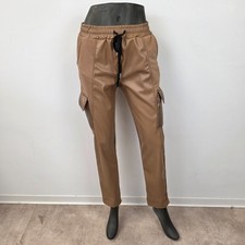 Damenhose Italy Lederlook Cargo-Style – elastisch & modisch bequem Größe 38-42