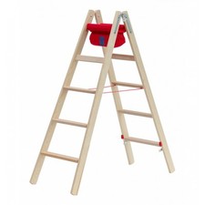 Hymer Holz-Stufenstehleiter beidseitig begehbar 2x7 Stufen 2,08 m
