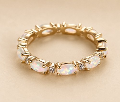 Opal ring vergoldet - opal,