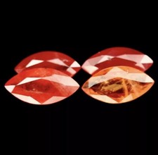 5,25 ct Saphir Natürlich Erhitzt 4x Padparadscha Saphir Marquise Schliff  # 2A0