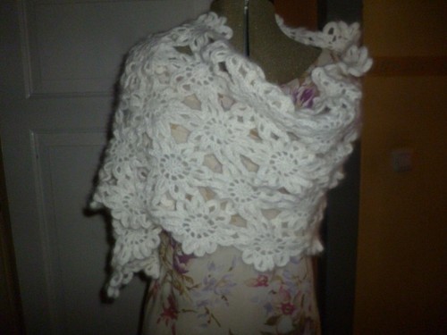 Stola schal handarbeit - schal, ivory
