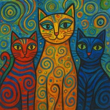 Katzen Stil Von Hundertwasser