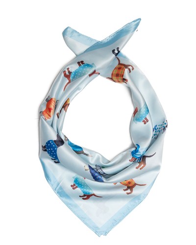 Halstuch damen blau hunde - halstuch,