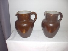 2 x steingut krug braun lasiert neu Topzustand