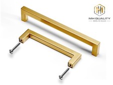 Möbelgriff eckig gold - gold, schwarz