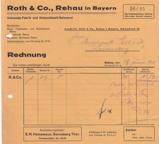 REHAU, Rechnung 1939, Roth &