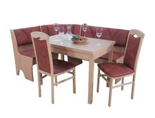 Truheneckbankgruppe Buche / Mikrofaser terracotta Eckbankgruppe Esstisch FIX