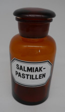 Apothekerflasche Salmiak Pastillen Braune Glas Flasche - Vintage - 18 x 8,3 cm