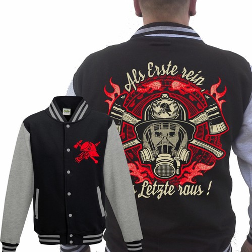 Feuerwehr collegejacke grau - feuerwehr,