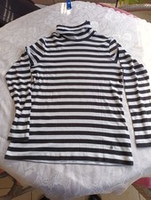 Brax Rollkragenpullover Gr, 40, Schwarz/Weiß gestreift