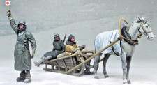 3 Resinfig 1/35: Grenadiere auf Pferdeschlitten & MP Soldaten Wehrmacht, ohne OV