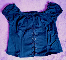 Clockhouse Sexy Corsagenbluse, schwarz, Schnürung, Gr. 38, Gothic, Mittelalter