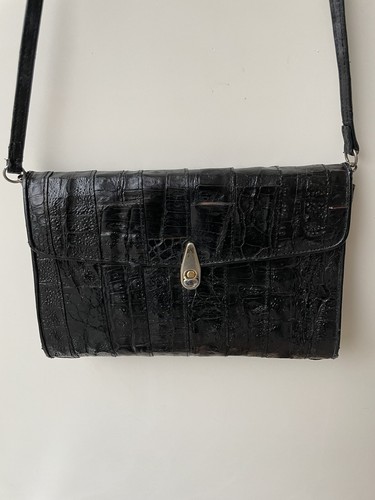 Vintage tasche kroko schwarz - tasche,