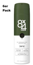 (27,72€/L) 8x4 Deospray Men No.8 (Wild Oak) - 6er Pack (6 x 150ml)