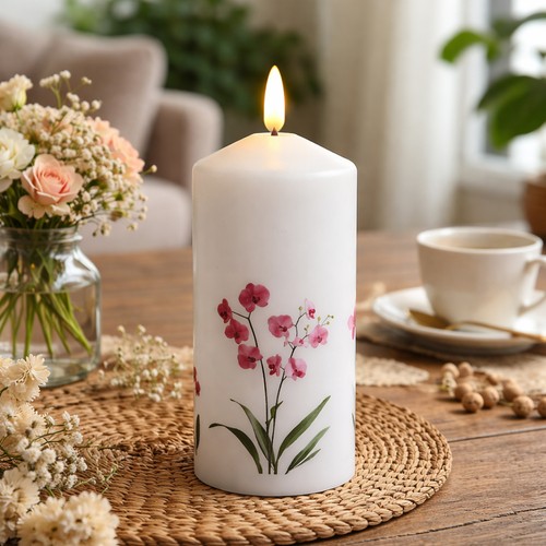Led kerze mit orchideen - mit,