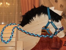 TRENSE REITHALFTER ZÜGEL HOLZPFERD mit kleinem Kopf Stehpferd Schaukelpferd