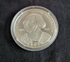20 $ Münze | 1. U.S. President George Washington  |  Republic of Liberia | 2000.