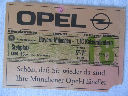 Ticket sammlerticket bayern - bayern,