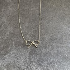 Wneu Damen Modeschmuck Kette Halskette Schleife Gold 23cm