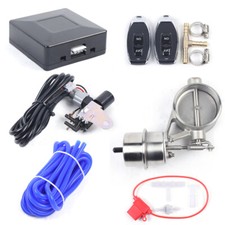 Set 63mm / 2.5" Auspuffklappe Elektrisch Edelstahl Klappen Auspuff Steuerung