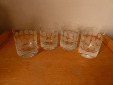 Ingrid Glas Polka Dots Punkte 4 Whiskygläser Becher Wasserglas 70er Jahre Vintag