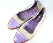 Yves Saint Laurent Slipper Ballerinas – Lila / Beige – Gr. 41 – Vintage Design