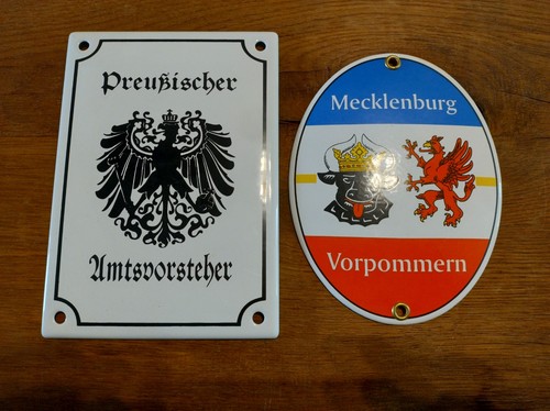 Emailleschild-Set