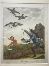 um 1790 HAWKING Falkenjagd