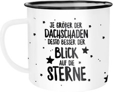 Emaille Tasse Becher Spruch Je
