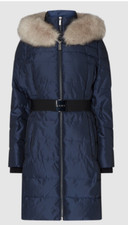 DKNY Donna Karen Wintermantel Stepmantel Damen Dunkelblau Marine Gr. L