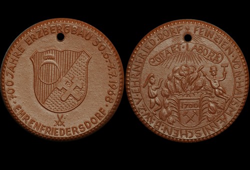 Bergbau porzellan medaille - bergbau:, porzellan-medaille
