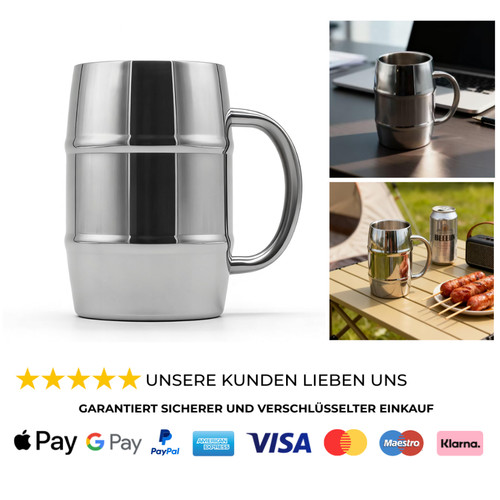 Edelstahl bierkrug l - edelstahl-bierkrug, 0,5