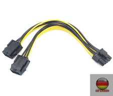 2x 6pin auf 8pin PCIE PCI Express Grafikkarte Stromkabel Adapter Strom Y-Adapter