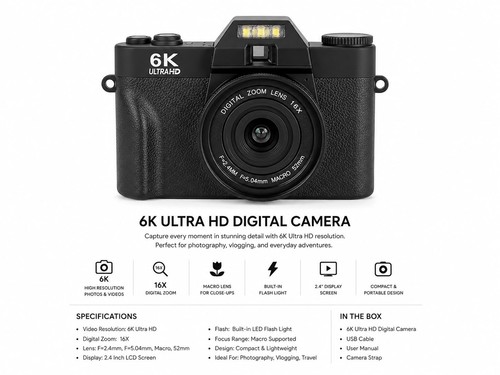 Ultra digital camera - hd, 16x