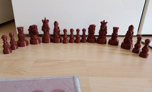 Holz schachfiguren set braun - schachfiguren,