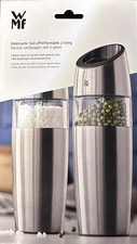 WMF Elektrische Salz- Gewürz- Pfeffermühle Cromargan Keramikmahlwerk  2-teilig