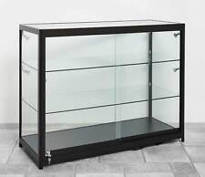 Thekenvitrine schwarz m. LED Theke Glastheke Vitrine Vitrinenschrank Glasvitrine
