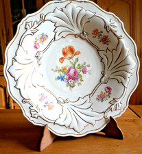 PRUNKTELLER, OBSTSCHALE, GROßE GEBÄCKSCHALE MIT HERLICHEN BLUMENDEKOR, WIE NEU !