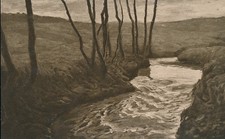 Künstlerkarte Otto Reiniger Der Feuerbach NICHT GELAUFEN