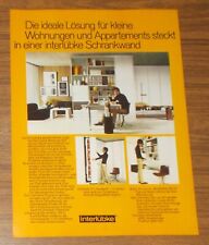 Seltene Werbung INTERLÜBKE Schrankwand - Ideal für Wohnungen & Appartements 1970