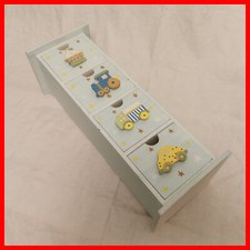 TOP Kommode hellblau Kinder Baby T=17 cm, B=19 cm, H=52 cm Beistelltisch Regal