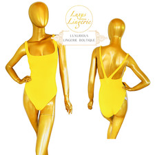 Swim Body by Wolford Medium Yellow Elegant Swimsuit Back Straps