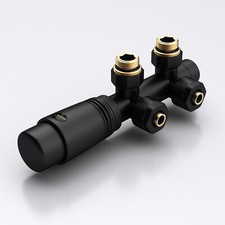 Thermostat Ventil Anschluss Schwarz Badheizkörper Heizkörper Mittelanschluss