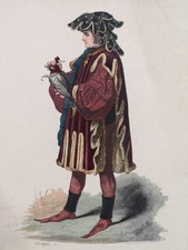 altkolorierte Xylographie von