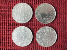 4 x 5 DM - Silbermünzen 1958